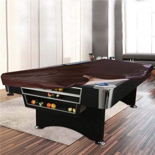 7FT Billiard Table Cover Thicken Leather Pool Table Cover Indoor Outdoor Furniture Waterproof Dustproof Cover Brown