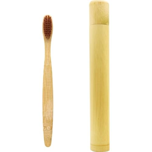 DR.PERFECT 1 pc/Bamboo Tube Brown Charcoal Toothbrush Fiber Ultra Soft Bamboo Charcoal Brush Teeth Cleaning BPA Free Nylon