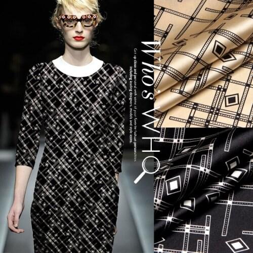 CNUM SP198 Pure Silk/ Alexander /Silk Fabric Printed Elastic 93% Silk 7% Spandex/ Width1.29yd Thickness19mm/ Unit:Meter