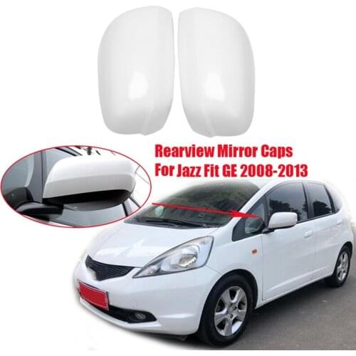 Car Side Wing Mirror Cover Caps Rearview Mirror Cover Outside Door Mirror Shell for Honda Jazz Fit GE 2008-2013