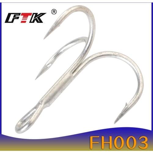 FTK 10pcs/lot Fishing Hook High Carbon Steel Treble Barbed Hooks Bass Lure Holder Set Saltwater Needle Fishhook For Carp Fishing