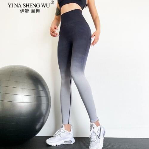 Leggings Sport Women Fitness High Waist Yoga Pants Fitness Gym Seamless Energy Gradient Colour Leggings Workout Run Activewear