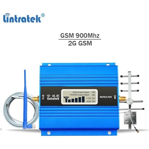 Lintratek GSM Repeater 900Mhz Signal Booster GSM 900 Ampli 2G Mini Mobile Phone Signal Repeater LCD Display Full kit 10M cable