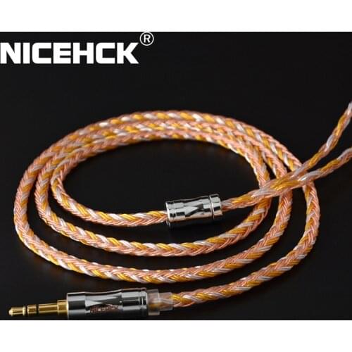 NICEHCK C16-2 16 Core Copper Silver Mixed Cable 3.5/2.5/4.4mm Plug MMCX/2Pin/QDC/NX7 Pin For C12 ZSX V90 TFZ NX7 Pro/DB3 BL-03
