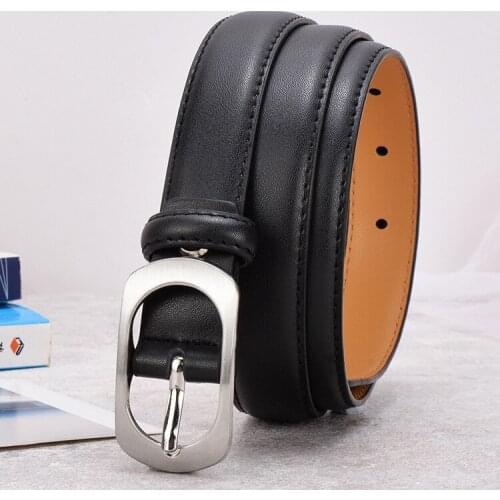 New belt ladies leather fashion simple thin belt wild ins wind decorative jeans belt