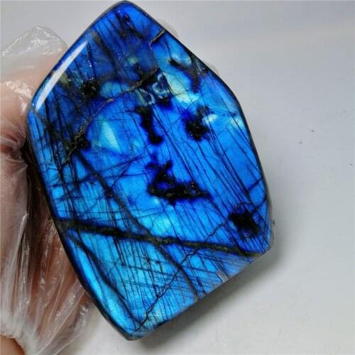1 pc 250-550g 2021 Natural Colorful Labradorite Crystal Original Moonstone Natural Stones Ornament Moonstone