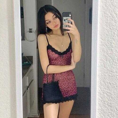 Foridol pink leopard lace party dress sleeveless club bodycon mini dress sexy black strap dress vestidos de fiesta Christmas