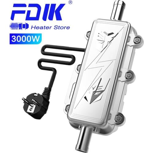 FDIK 3000W Car Coolant Heater 220V Water Tank Heater Car Engine Preheater Parking Heater for Car 1.8L-2.5L Exhaust