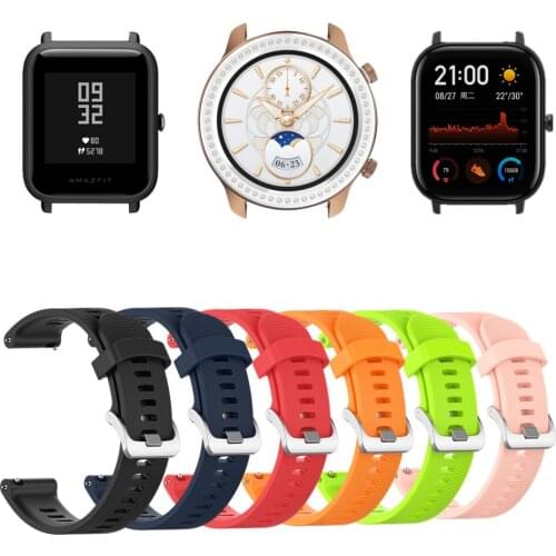 Smart Watch Strap Soft Silicone Band For Huami Amazfit GTR 42mm BIP GTS Bracelet 20mm Wristband Straps For Huawei Watch GT2 42mm