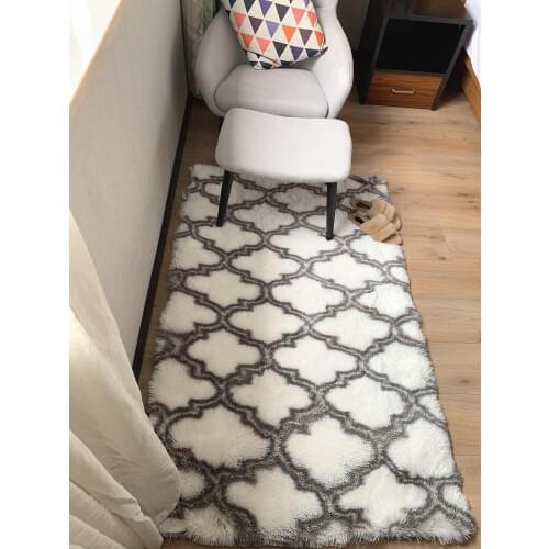 Twill rhombus silk wool carpet pv velvet tie-dye rug living room study mat bedside rug no lint no fade carpet baby crawling mat