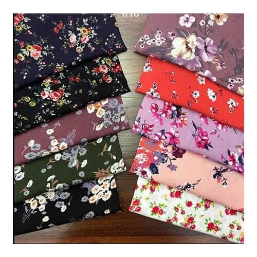 Rayon fabric dark floral printed fabric dress fabricLFCK080068