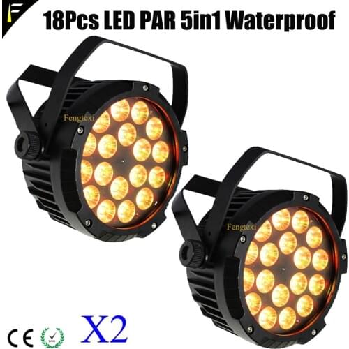 2 Unit Damp-proof Stage Led Par Outdoor Spotlight with RGBWA Colour Mixing Touring Par Cans Flat Flood Coloring Wash Par Device