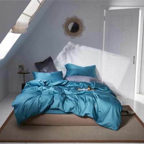 Ultra Soft Silky Luxury Egyptian Cotton Duvet Cover Set Twin Queen King size Multi Solid Color Bedding set Fitted/Flat Bed sheet