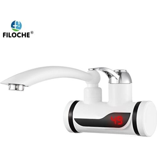 Water Heater Shower 220V Kitchen Faucet EU Plug Electric Water Heater 3000W Digital Display For Country House Cottage