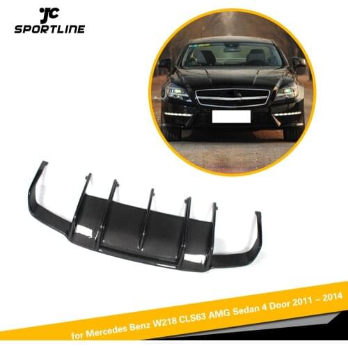 Carbon Fiber Racing Rear Diffuser Lip Bumper Gaurd for Benz W218 CLS350 CLS63 AMG Bumper 2011 - 2014