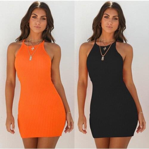Womens Sexy Summer Sleeveless Tank Slim Mini Short Knitted Bodycon SunDress Ladies Casual Slim Sheath Short Dress