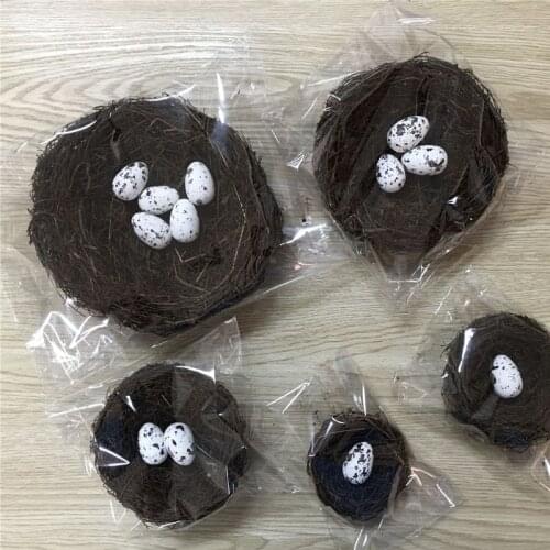 1 Nest+1/2/3/58/12/18/25 Eggs Handmade Woven Bird Nests Decoration Birds Cages Photo Props Ornaments Party Supplies Decorative