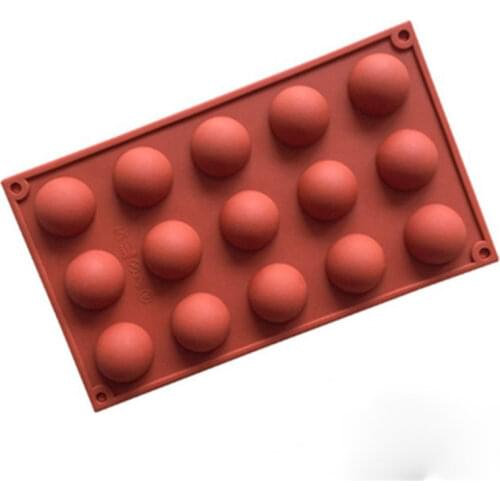 1Ps PHemisphere Shape Silicone Moulds 15 Holes Food Grade Baking Accessories Chocolate Candy Mold Bakeware Kitchen Gadgets