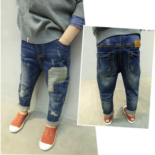 2017 Autumn Winter Kids Jeans Thick Pants Boys Jeans Warm Children Jeans for Boys Casual Denim Pants 5-14Y Toddler High Quality