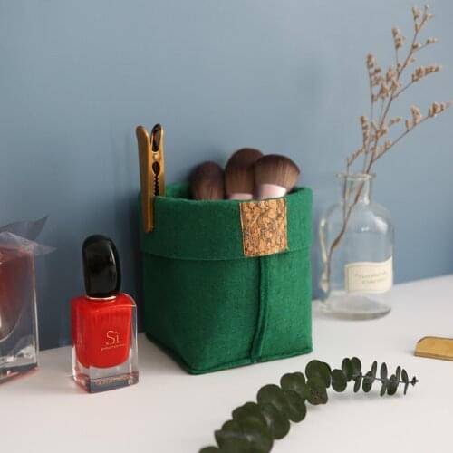 2021 DIY Felt Desktop Storage Basket Sundries Underwear Toy Storage Box Cosmetic Book Organizer Stationery Container