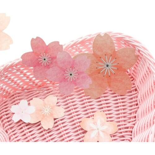 5pcs Cherry Blossoms Sticker Wall Decoration Flower Stickers Scrapbook Sticky Note Book Stick Gifts Three-dimensional sticker