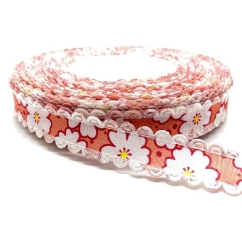 5Yards/lot 18mm Cotton Ribbon Handmade Design Printed Cotton Ribbons For Wedding Christmas Decoration DIY Sewing Fabric #19