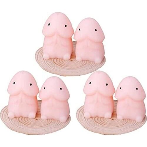6 pcs Funny Mini Ding Ding Novelty Squishy Toy Anti Stress Ball Squeeze Mochi Rising Toy Stress Relief Toys Funny Gift