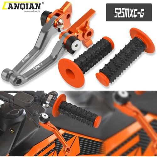 Motorcycle Aluminum Dirt Bike Brake Clutch Levers 7/8'' Rubber Handle Bar Grips For 525MXCG 525 MXC-G 2003 2004 2005 Accessories