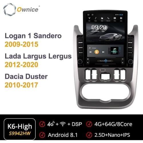 Ownice Android Car Radio for Renault Logan 1 Sandero 2009-2015 Lada Largus Lergus 2012-2020 Dacia Duster 2010- 2017 GPS Player