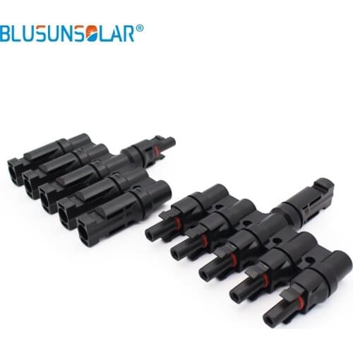 Blusunsolar 5 Pairs 5 In 1 Solar T Branch Connector Solar Branch T Adapter Connectors And For Solar Panels Cable