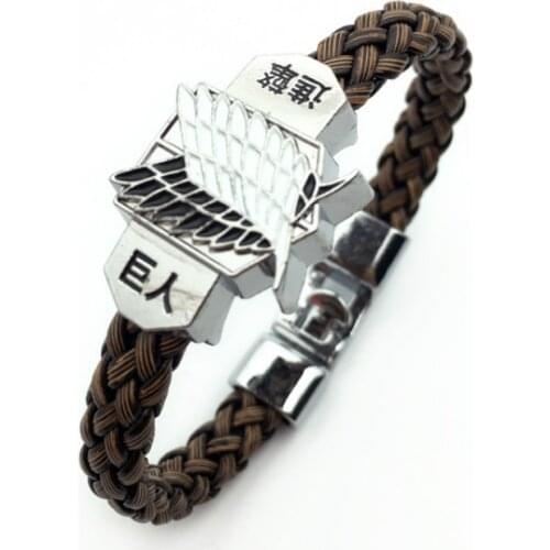 Animation Attack Giant Cosplay Surrounding Paragraph Punk Handmade Bracelet Weaving Unisex New Jewelry Accessories Gift