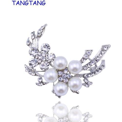 Brooch For her Dazzling Wedding Brooch Fashion Clear Rhinestone Boston Petal Flower Pin For Lady Mothers Gift, Item NO.: BH8188