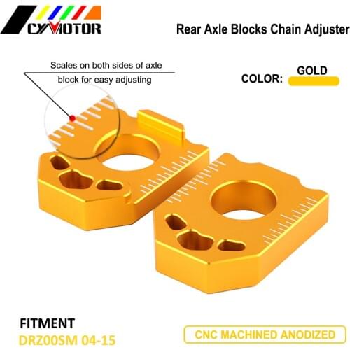 Motorcycle CNC Rear Adjuster Block Chain For SUZUKI DRZ400SM DRZ 400SM 2004 2005 2006 2007 2008 2009 2010 2011 2012 2013 2014 15