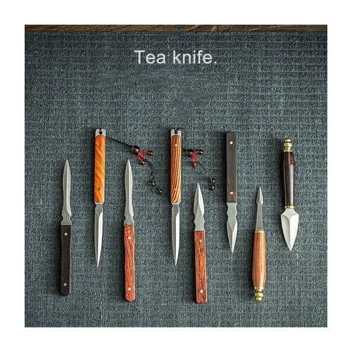 Pu'er Tea Knife Rosewood Ebony Stainless Steel Tea Needle Tea Cone Stainless steel tea needle Kungfu tea set accessories