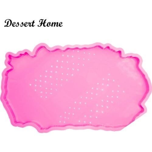 DY0468 Shiny 16inch Trays mold Geode Coaster Agate Resin Mold , Silicone Mould for Epoxy Resin, Mold Resin Craft