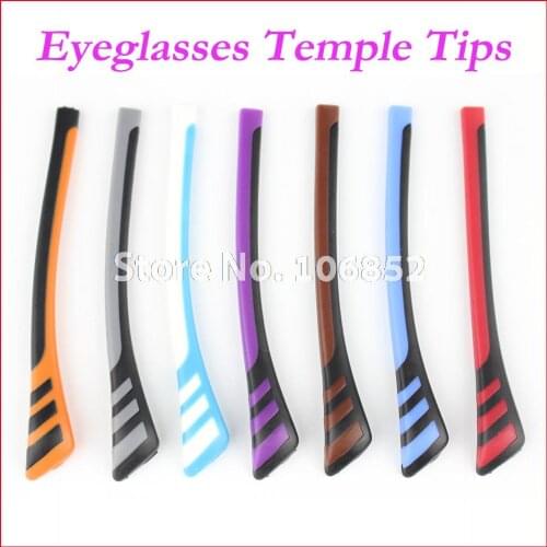 Free Shipping ET-006 Double Colors Anti Slip Eyeglasses Glasses Temple Tips Accessories For Optical Frame Temples