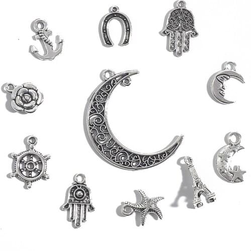 Hot sale 10-50 pcs/pack Various Styles Charms Plating Ancient Alloy Pendant DIY Jewelry Findings