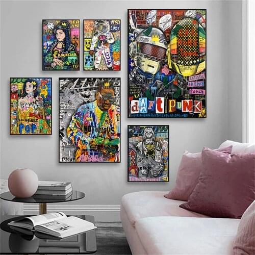 Graffiti Street Art Canvas Paintings Wall Art Posters and Prints Pop rapper Portrait Pictures Bedroom Popular Home Decor Cuadros