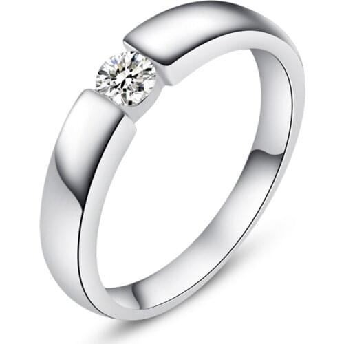 Free Shipping solid sterling silver high simulation stone couple rings weeding ring