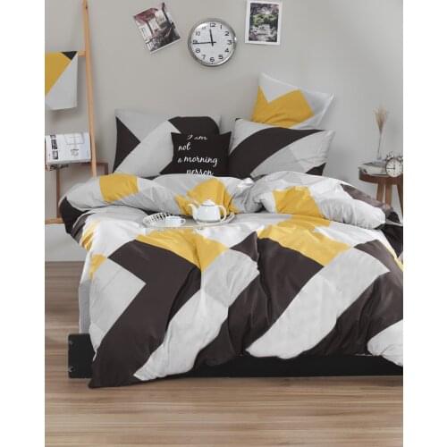 Bedding Set %100 Cotton With Pillowcase Duvet Cover Sets Linen Sheet Gray Double Queen Size Quilt Covers Bedclothes Modern Cute