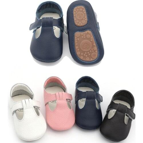 Baby First Walking Shoes Boys Girls Anti-Slip Soft Flat Crib Shoes PU Leather Sneakers T-Bar Infant Slippers Lightweight Boots