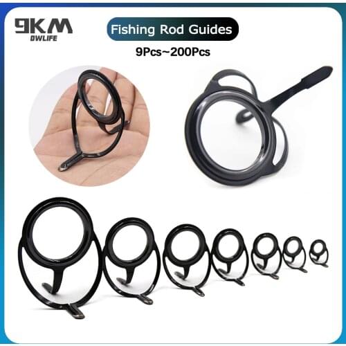 Fishing Rod Guides 4mm~38mm Saltwater Freshwater Fishing Rod Repair Stainless Steel Ceramic Ring Guide Replacement Rod Building