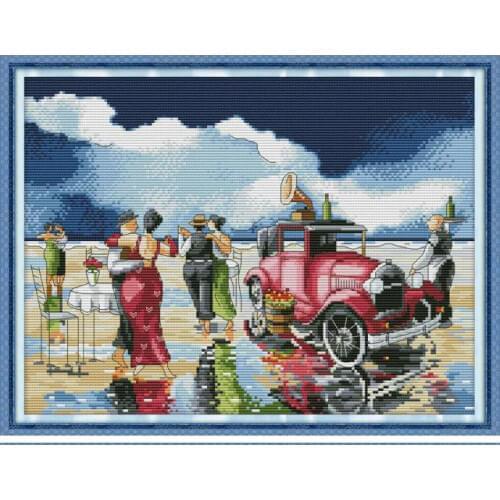 Joy Sunday Cross Stitch Set for Embroidery Stitch 14ct 11ct Aida Canvas Embroidery DMC Kit DIY Needlework Count Printed Patterns