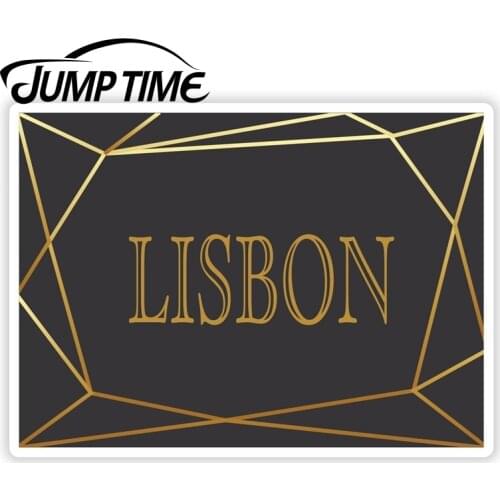 Jump Time Lisbon Portugal Black Art Deco Stickers Travel Sticker Luggage Car Funny Decal Trunk Window Car Covers