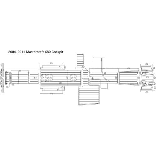 2004 - 2011 Mastercraft X80 Cockpit Pad Boat EVA Teak Decking 1/4" 6mm