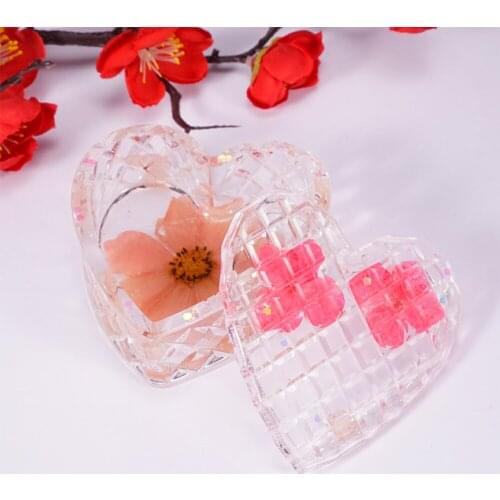 New DIY crystal Epoxy Resin mold Storage box mold heart-shaped cut Mold jewelry Making Tools Epoxy Resin Storage Box Mold Gift