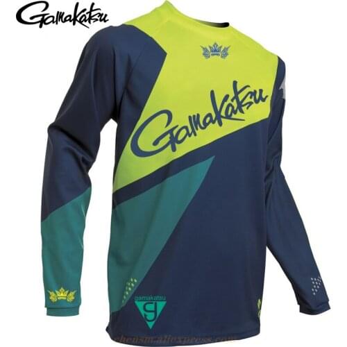 New Style 7 Size Gamakatsu Fishing Clothing Long Sleeve Quick Dry Fishing Jersey Anti-UV Sunscreen Fishing Clothes Fishing Shirt