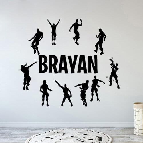 Gamer Personalised Wall Decal Eat Sleep Game Controller Video Game Wall Decor Customized Name Sticker For Kids Rooms Vinyl B389