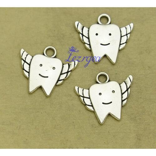 20pcs/lot--20x18mm,Tooth fairy chams, Antique silver plated Tooth Fairy Charms,DIY supplies,Jewelry accessories