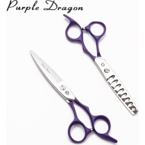 Professional Pet Scissors 6" 440C Violet Handle Dog Scissors Cutting Shears Thinning Shears Professional Grooming Scissors Z9122